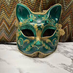 Vintage Pier 1 Imports Mascaraed Mask Hand Painted in Italy . Wax Stamped